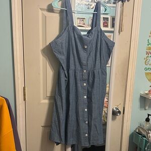 J. Crew Blue Button-Down Dress